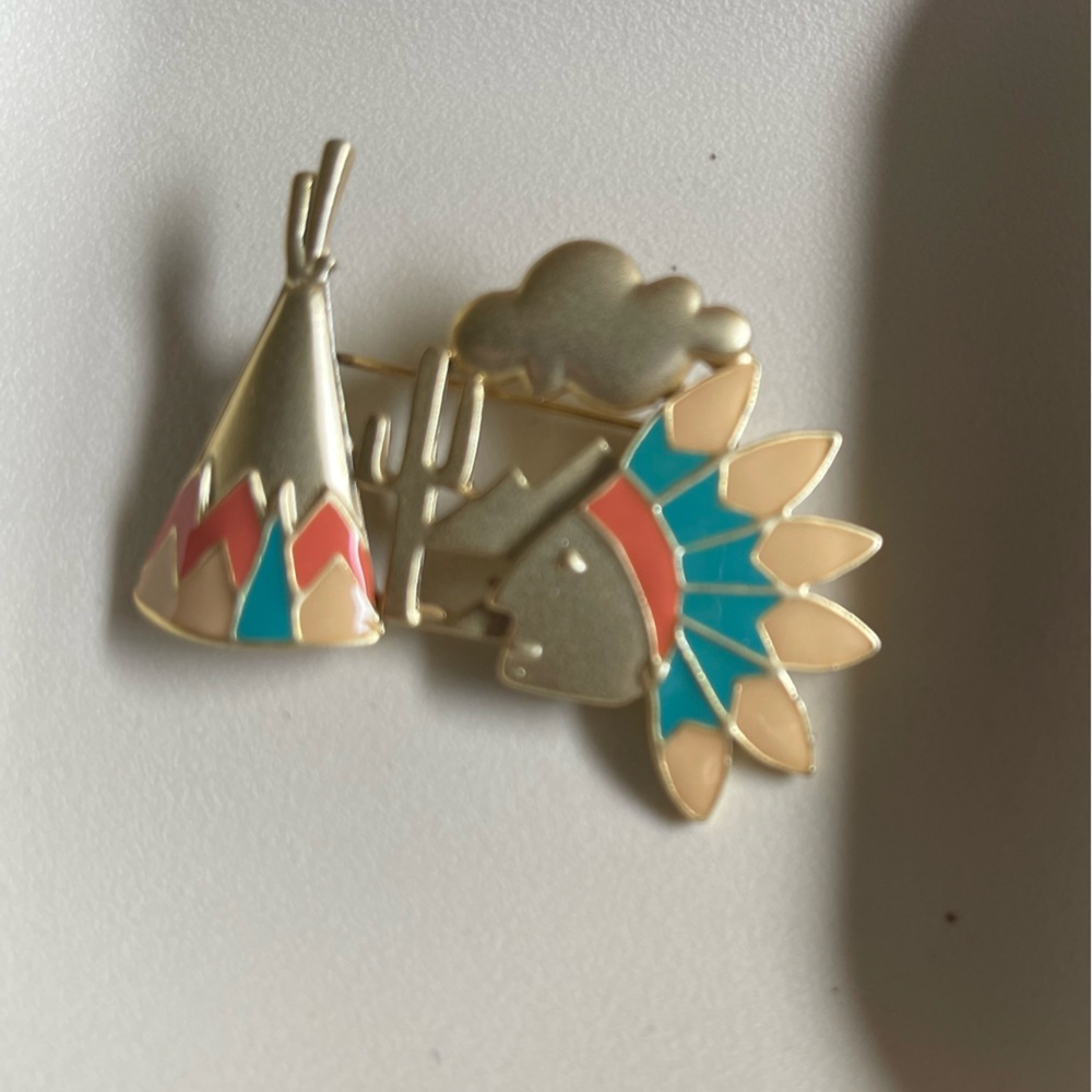 Colorful tee pee scenery Native American